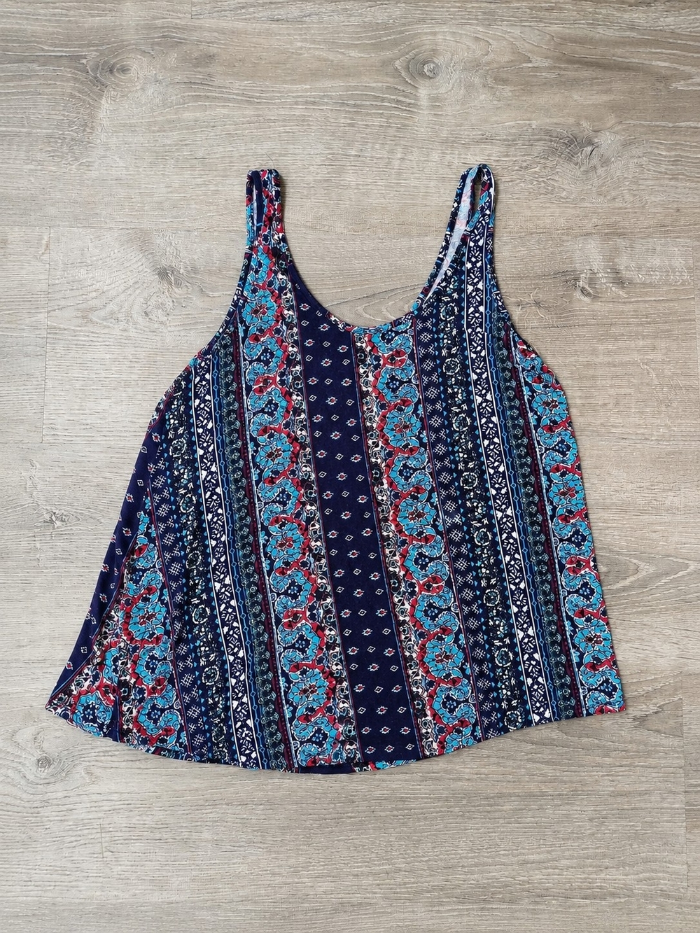 See You Monday Womens Medium Boho Paisley Tank Top Flowy Sleeveless Cami